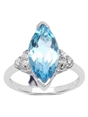 Topaz 3.40 CTW set in Sterling Silver Designer Ring - Size 7 NWT